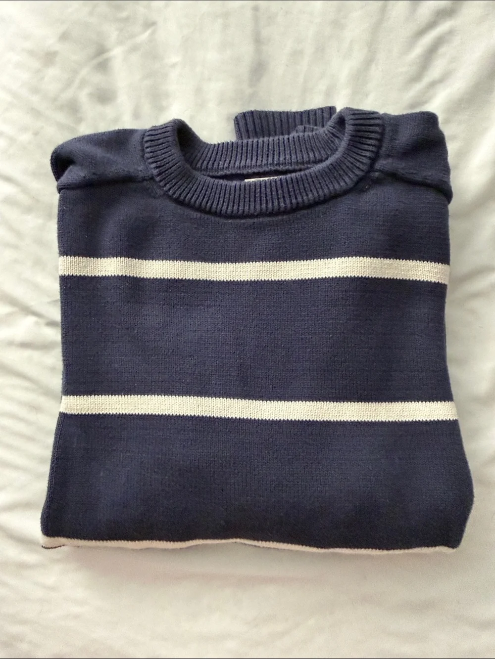 NWOT JCrew Navy Stripe Crewneck Sweater - Men's